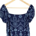 Sail To Sable STS Sail to Sable Womens Eyelet Short Sleeve Mini Smocked Dress Blue Size Small Photo 1