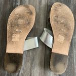 J.Crew  Malta metallic silver 2 strap leather flat slide sandal size 7 Photo 5