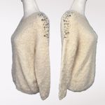 Mizumi Pearl Beaded Knit Sweater Ivory Y2K Small White Photo 3