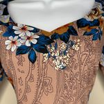 NWOT LAMiU Womens 1950's Retro Rockabilly Dress in Floral Light Brown Size Large Tan Photo 1