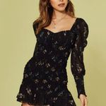 For Love & Lemons Dixon Mini Dress In Black Floral size M BD Photo 0