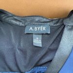 A Byer A. Byer Navy Sleeveless Blouse with Black Trim Photo 4