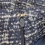 Maison Jules  Size 4 Blue/White/Silver Metallic Tweed Back Zip Lined Skirt Photo 5