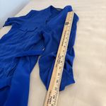 EXPRESS Shirt Dress Women M Blue Roll Tab Sleeve Belted Open Hidden Button Front Photo 10