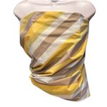 Christopher Esber Silk Nylon Shirting Side Drape Bustier Top in Striped Daylight Yellow Size 6 Photo 3