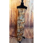 SheIn  SXY Women’s Strapless Bodycon Maxi Dress Leopard Print Side Slit Size L Photo 1