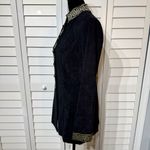 Jessica Howard  Velvet Tunic Jacket w/ Gold Trim • Vintage Set Top Photo 2