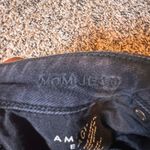 American Eagle  Outfitters Mom Jean Blk Distress Ripped High Waisted Regular Fit Photo 2