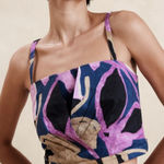 Banana Republic  Printed Cross-Front Cropped Cotton Poplin Tank Top Size 4 Photo 0