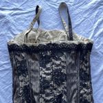 Tripp NYC Vintage  Women's Corset Sz M Tank Top Black Brown Lace Up Zip Cotton Photo 1