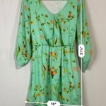 Copper Key Women’s 3/4 Sleeve Mini Floral Print V Neck Dress Mint Size Medium Photo 6