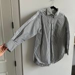 CLOSED Classic Oversized Stripe Shirt White and Grey Size Small Photo 10