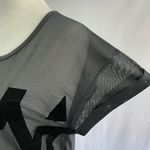 Reebok New  Active Velvet Print Mesh Front Short Sleeve T-Shirt Black Size Small Photo 12