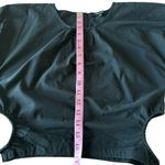 Madewell Poplin Puff Sleeve Cutout Crop Black Top Size XS Photo 2