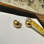 Monet Signed  Matte Gold Tone Hoop Clip-on Clip On Earrings Photo 5