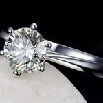 Boutique 1 Ct Solitaire Engagement‎ Ring Brilliant-Cut Simulated Diamond, Size 8 Photo 5