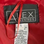 Alex Evenings Red Red Shantung Satin Wrap Blazer Top Bow Holiday Cocktail L Photo 2