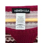 Heimish USA Fair Isle Thermal Top 1X Burgundy Pink Long Sleeve Knit Shirt NWOT Red Photo 2
