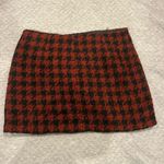 Stylish burnt orange and Black Houndstooth Skirt Size L Photo 1