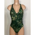 Robin Piccone New. Army camouflage plunge swimsuit. Regularly $168. Size 8 Photo 4