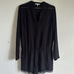 Maje  Black Silk & Lace Romper Size 38 (Medium) Quiet Luxury Feminine Party Photo 1