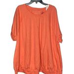 Lane Bryant NWT Top 22/24 Orange Crewneck Terry Cloth Pullover Minimalist Casual Photo 0
