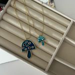 Colorful Mushroom Pendant Charm Gold Photo 5