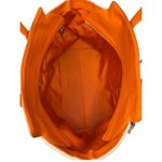 Salvatore Ferragamo  Woven Canvas Leather Tote Bag Orange Trim Italy Photo 7