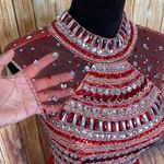 Mori Lee Women’s Sleeveless Mock Neck Red Bodycon Photo 2