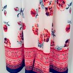 Trixxi Floral Halter Top Romper Women's Small White Red Scalloped Elastic Waist Photo 1