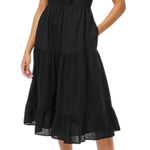 J.Crew  Ruffle Tiered Midi Dress Black Sleeveless Casual‎ Cotton 4 Photo 0