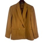 Vtg Linda Allard Ellen Tracy Linen Blazer 4 Korea Camel Brown Jacket Office Tan Photo 0