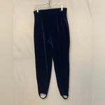 Liz Claiborne  80’s Liz & Co Royal Blue Velvet High Waisted Stirrup Legging Pants Photo 6