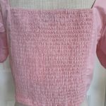 Sophie Rue Pink Puff Sleeve Square Neck Smocked Back Corset Top Size Large New Photo 4