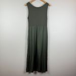 Seraphine Maternity Midi Dress Women's 10 Olive Green Satin Stretch Nursing Size undefined Photo 1