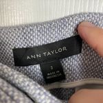 Ann Taylor NWT high rise straight leg blue white tweed woven pants cuffed twee Photo 1