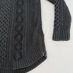 LL Bean Gray Fisherman Cable Tunic Cotton Pullover Crew Neck Sweater LARGE Photo 6