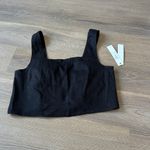 Central Park West NWT  Linen Blend Hazel Top in Black Photo 5