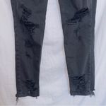 American Eagle AE Black Wash High Waisted Straight Leg Distressed Mom Jean 00 Photo 3