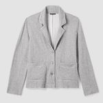 Eileen Fisher  Jacket Gray Moon Double Layer Organic Cotton Blazer Sz 1X EUC Photo 3