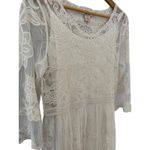 Sundance  Boho Floral Embroidered Cream Sheath Midi Dress Size XS‎ Photo 1