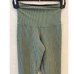 Strut this  XS Set Athletic Gym Ribbed Green Sports Bra and Legging EUC Sage Photo 2