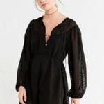 Urban Outfitters Black Long Balloon Sleeve V-Neck Romper - Medium Photo 3