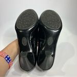 Sofft black patent leather heels pumps peep toe size 7.5 dressy black tie Photo 5