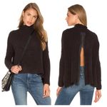 Free People arctic fox black full back zip high neck sweater Photo 1