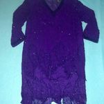 Morgan Taylor Evening dress silk beaded long sleeve V-neck vintage size 8 Photo 0