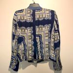 ZARA - Paisley Mulberry 100% Silk Blazer Double Breasted Handkerchief Jacket- L Photo 3