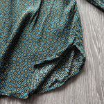 H&M Shirt Womens Size 4 Keyhole Neck Blouse Geometric Print Photo 8