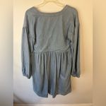 Anthropologie Long-Sleeve Square-Neck Denim Babydoll Mini Dress Size Small Photo 6