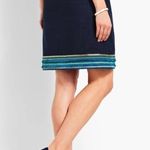 Talbots NWT  Navy Embroidered Beaded Sequin Hem A-Line Skirt Photo 1